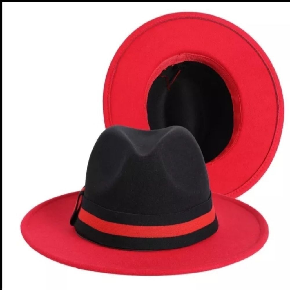 Red/Black Fedora Hat